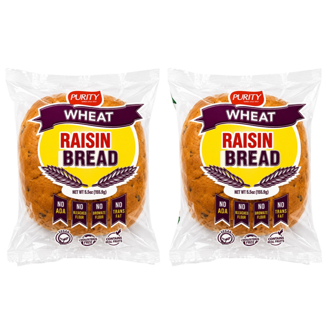 PURITY WHEAT RAISIN BREAD 5.5OZ 2 PACK