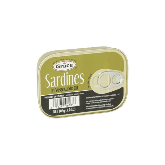GRACE SARDINES IN VEGETABLE OIL 106G