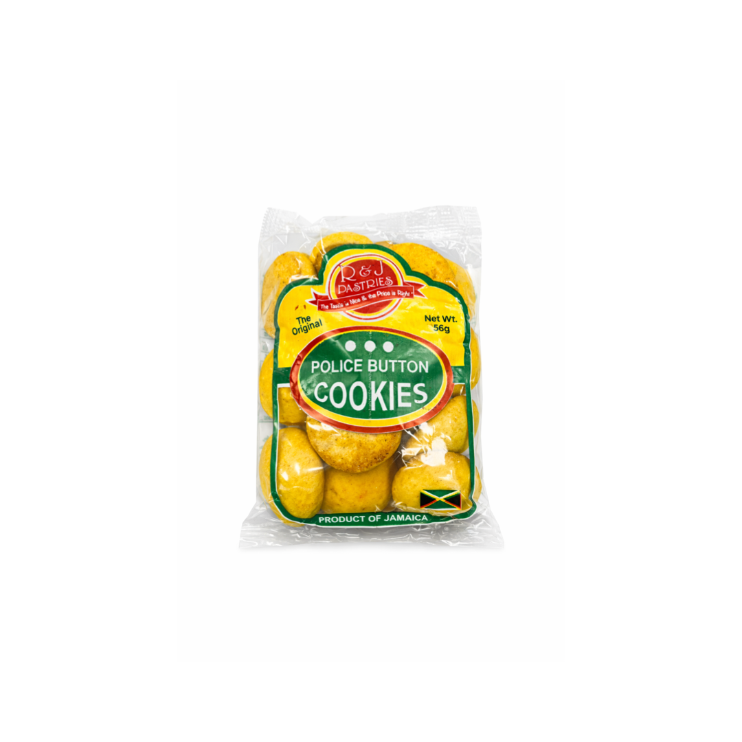 R&J PASTRIES POLICE BUTTONS 56G – Caribbspice