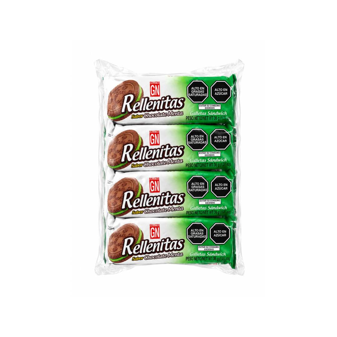 GALLETAS GN RELLENITAS CHOCOLATE MENTA 10.2OZ
