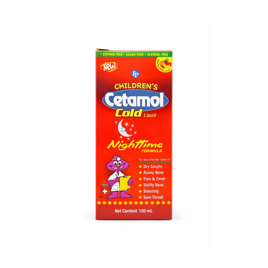 CETAMOL CHILDRENS COLD LIQUID NIGHTIME 120ML