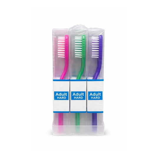 CARIBBEAN ADULT HARD TOOTHBRUSH 12CT