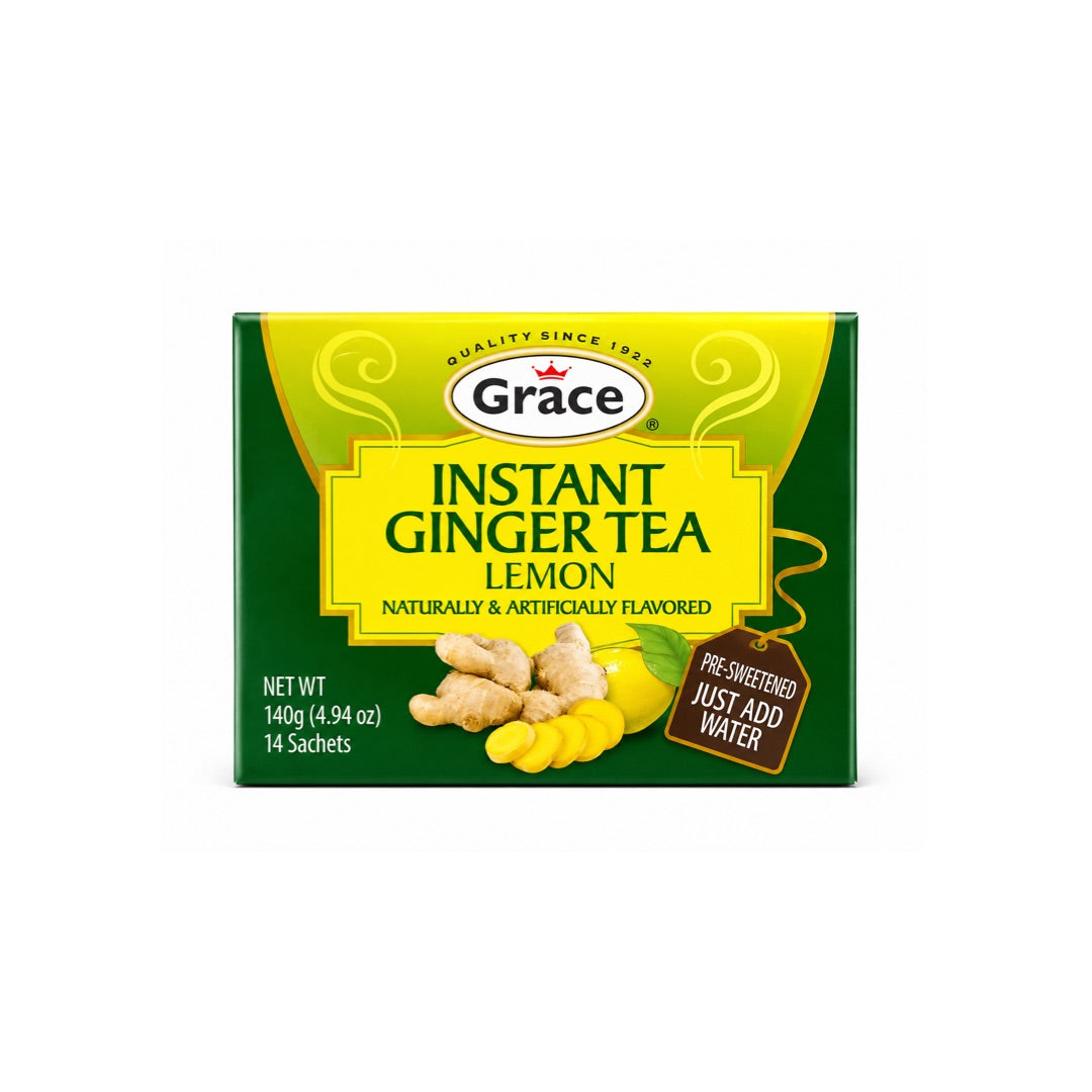 GRACE INSTANT GINGER TEA LEMON 14 SACHETS 4.94OZ